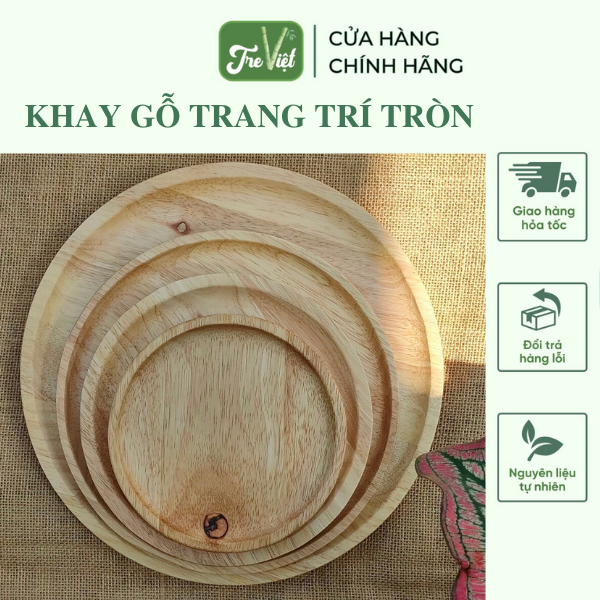 Khay gỗ trang trí đựng đồ ăn chụp ảnh - Thớt gỗ decor cho nhà hàng/ khách sạn/ quán ăn