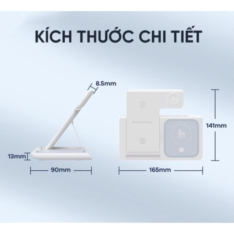 Đế Sạc Nhanh Không Dây Đa Năng 3in1 REMAX RP-W53 Hỗ Trợ Sạc Nhanh Lên Đến 15W - Hàng Nhập Khẩu