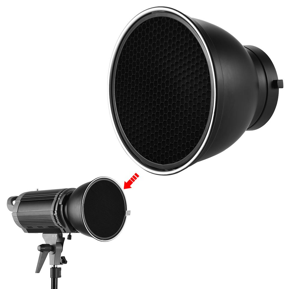 Bộ khuếch tán đèn phản xạ tiêu chuẩn bóng râm Đĩa với lưới tổ ong 60 ° cho Bowens Mount Studio