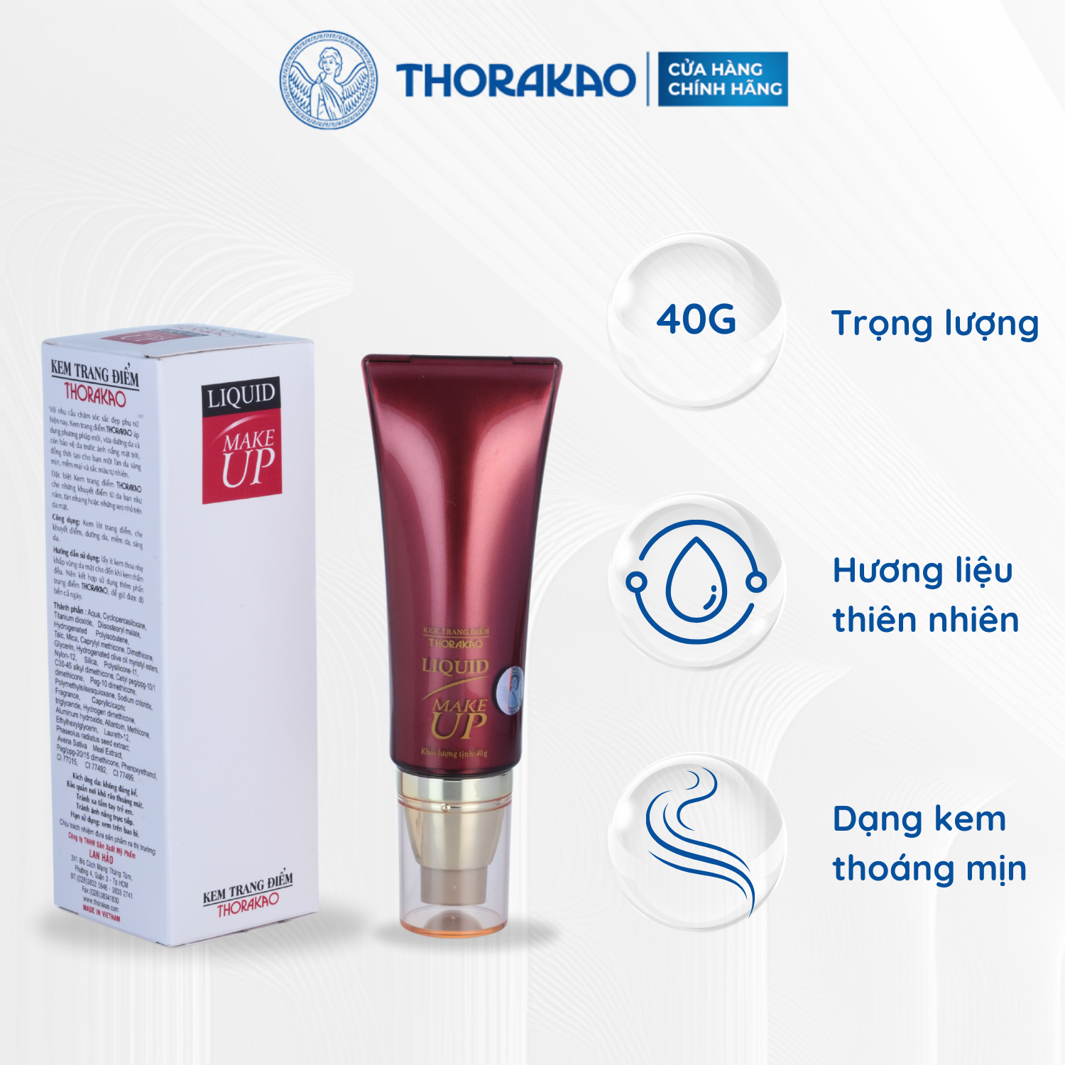 Kem Lót Trang Điểm Thorakao Liquid MakeUp 40G