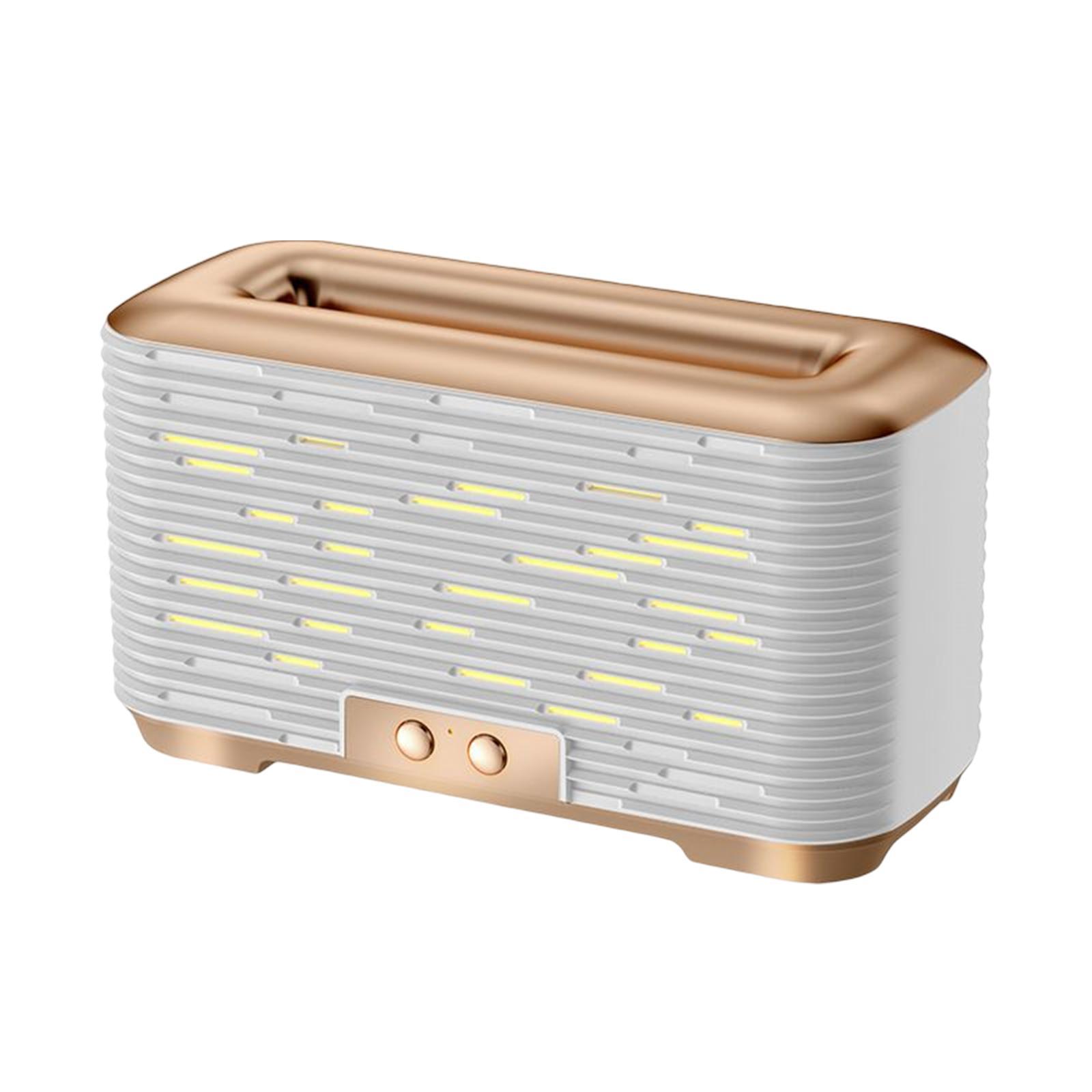 Flame Air Humidifier Diffuser Quiet 350ml Night Light USB for Home Bedroom Gold