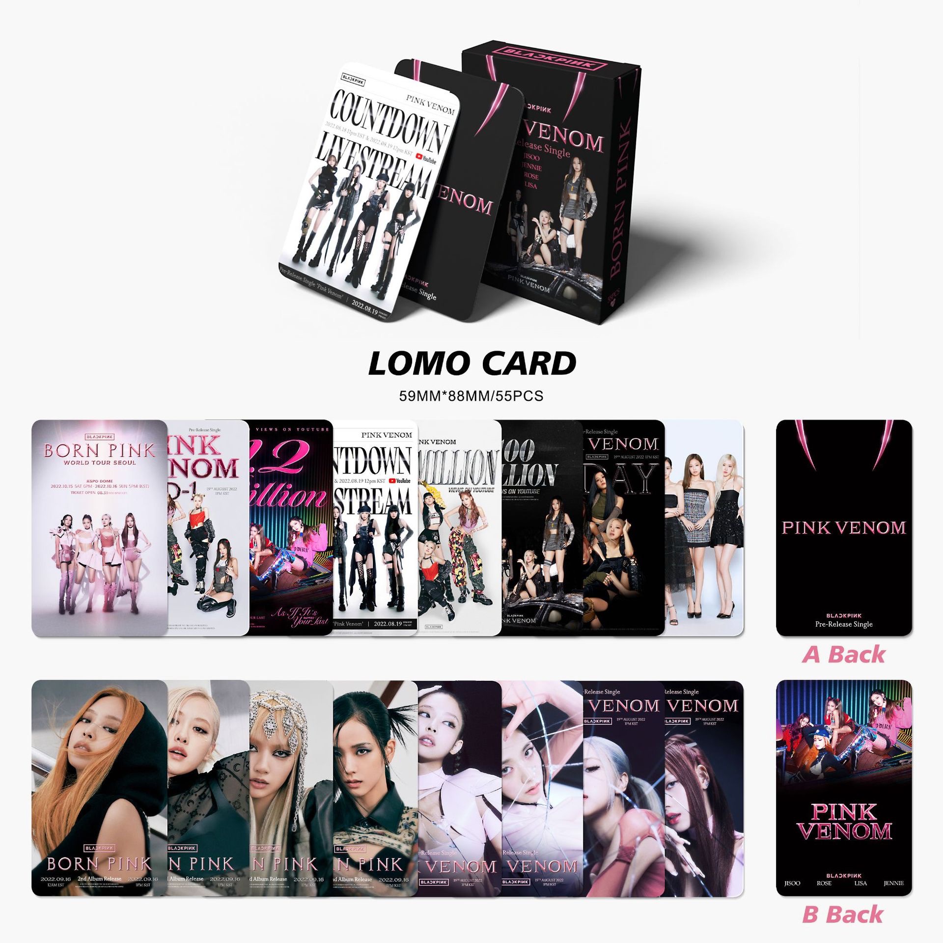 Bộ sưu tập 55 thẻ ảnh Lomo card BlackPink bo góc, giấy tráng gương chất lượng cao - VPP Thiên Ái