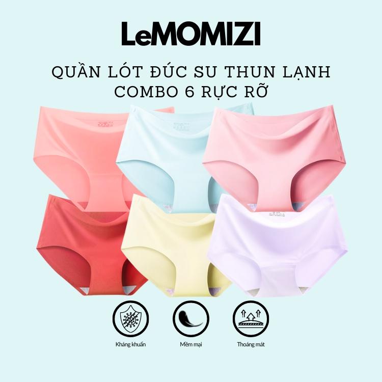 COMBO 6 RỰC RỠ - Quần Lót Nữ Đúc Su cao cấp thun lạnh không đường may kháng khuẩn LeMOMIZI Size M-XXL dscombo5