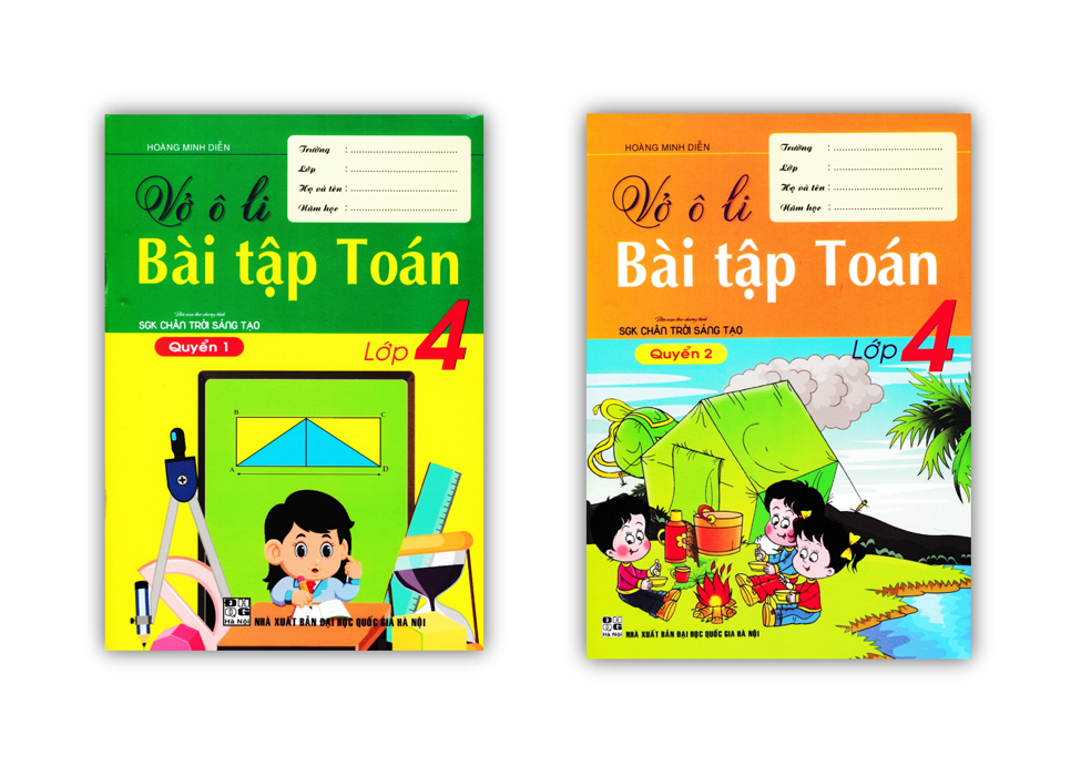 Sách - Combo Vở Ô Li Bài Tập Toán Lớp 4 - Quyển 1 + 2