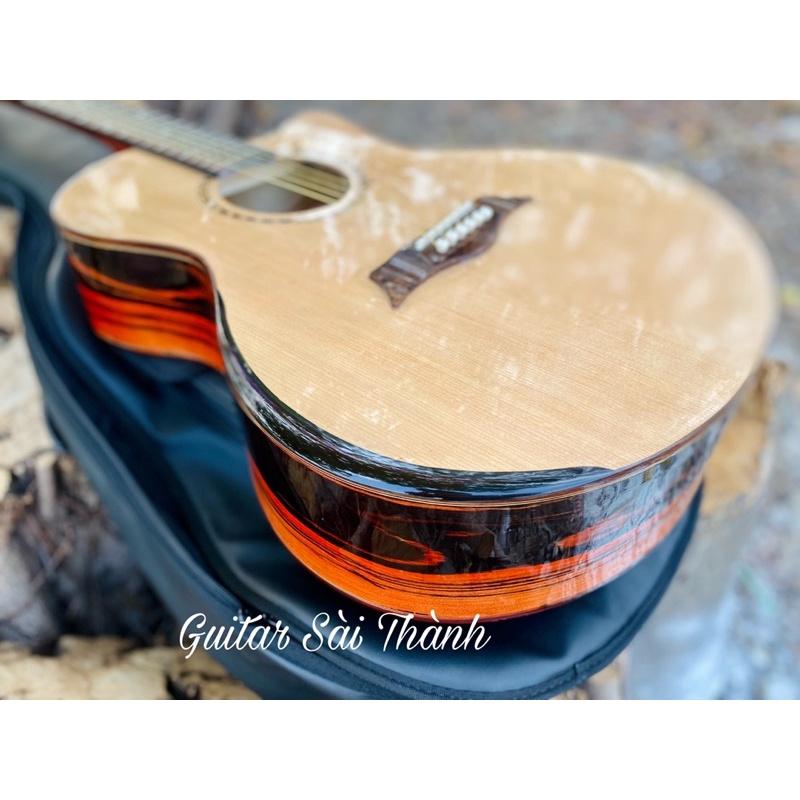 Đàn Guitar Acoustic Solid Top vát hông gỗ nhập khẩu cao cấp Eboni A1 Mã ST-X4
