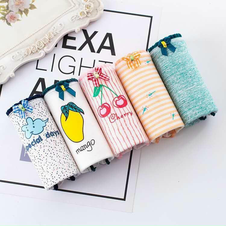 SET 5 Quần Lót Cotton In Hoạ Tiết Dễ Thương