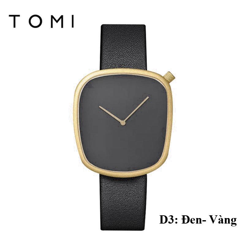 Đồng Hồ Nam Nữ Đeo Tay TOMI Unisex Chất Dây Da Đẹp Cao Cấp, Máy Thạch Anh Kiểu Dáng Trẻ Trung, Sang Trọng Nhiều Màu D102