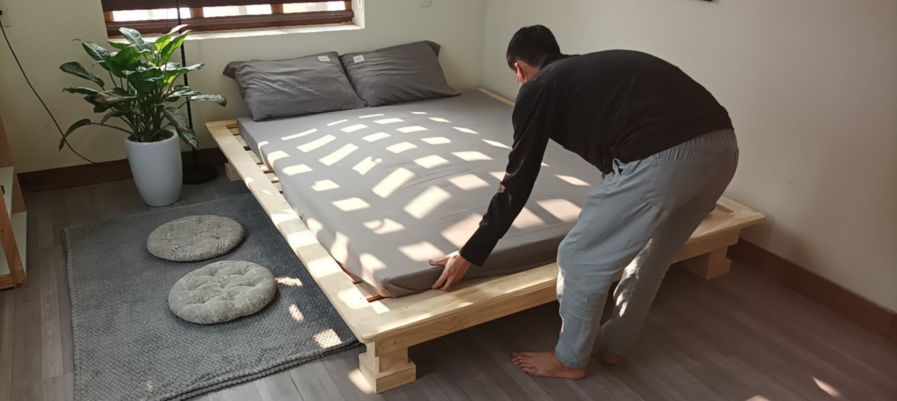 Hình ảnh Giường ngủ gỗ CT16 Tundo màu gỗ tự nhiên