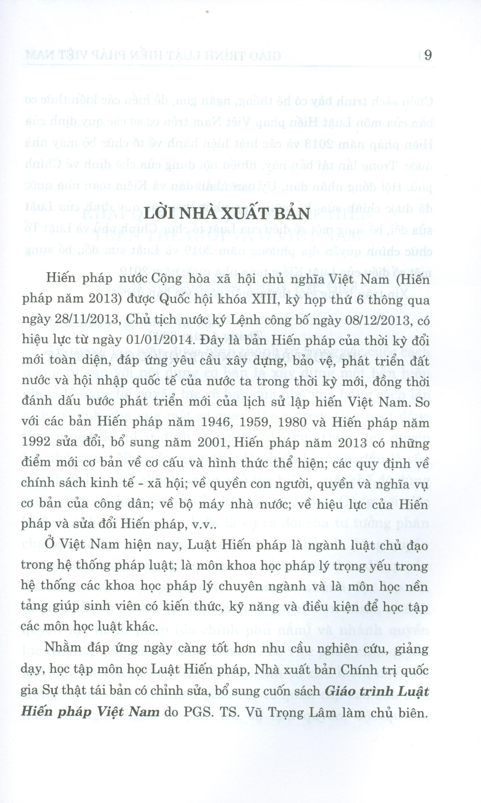 Giáo Trình Luật Hiến Pháp Việt Nam (Tái bản có chỉnh sửa, bổ sung)