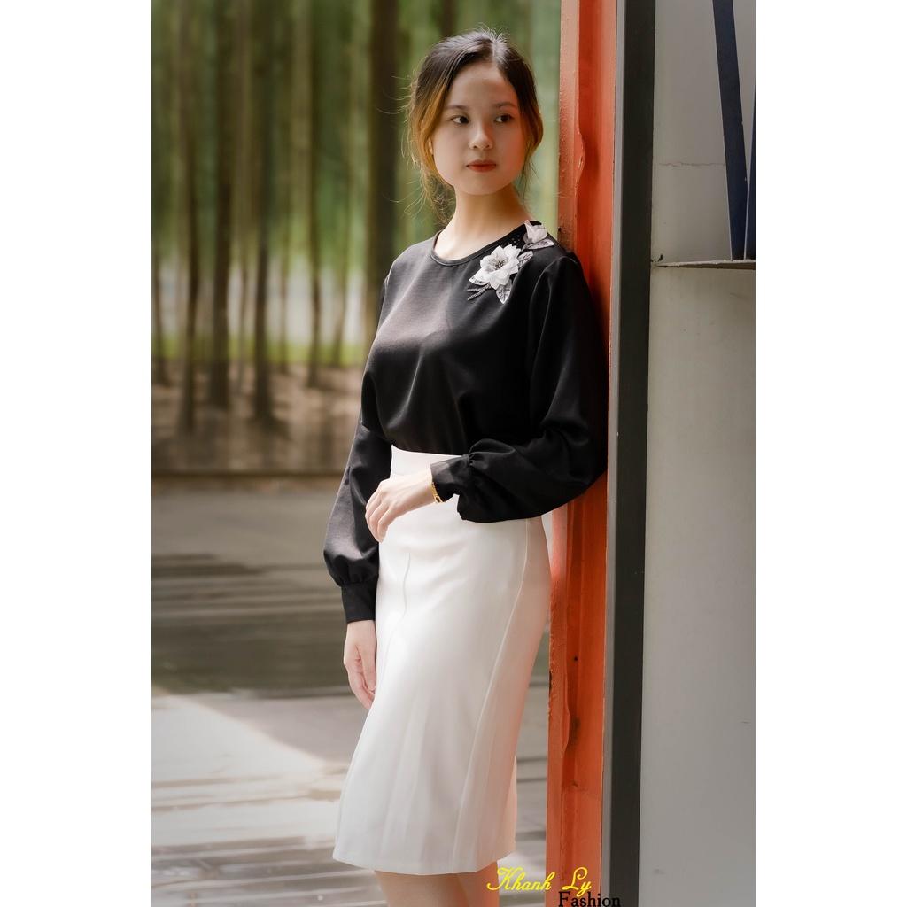 Áo Thiết Kế Lụa Cao Cấp Đen Tuyền