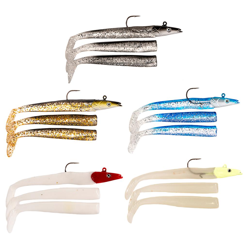 Bait Fishing Lures 22g Jigging Lead Head Jig Fish T Tail Sea Bass Gray