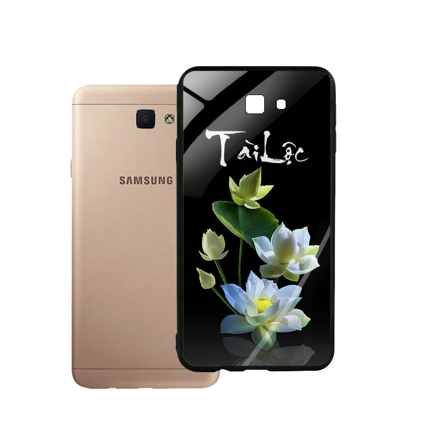 Ốp Lưng Kính Cường Lực cho điện thoại Samsung Galaxy J7 Prime - Lotus 04