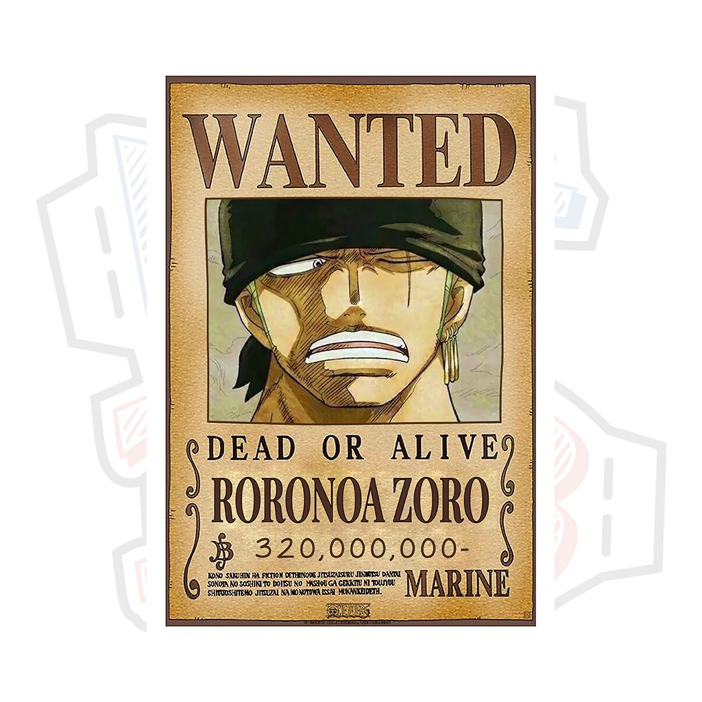Poster truy nã Roronoa Zoro (Timeskip) - One Piece