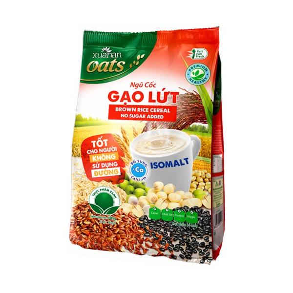 Ngũ Cốc Gạo Lứt No Sugar Xuân An [đường ăn kiêng] Túi 400G {25g*16 gói}(Tặng Kèm 1 Túi Yến Mạch 150G)