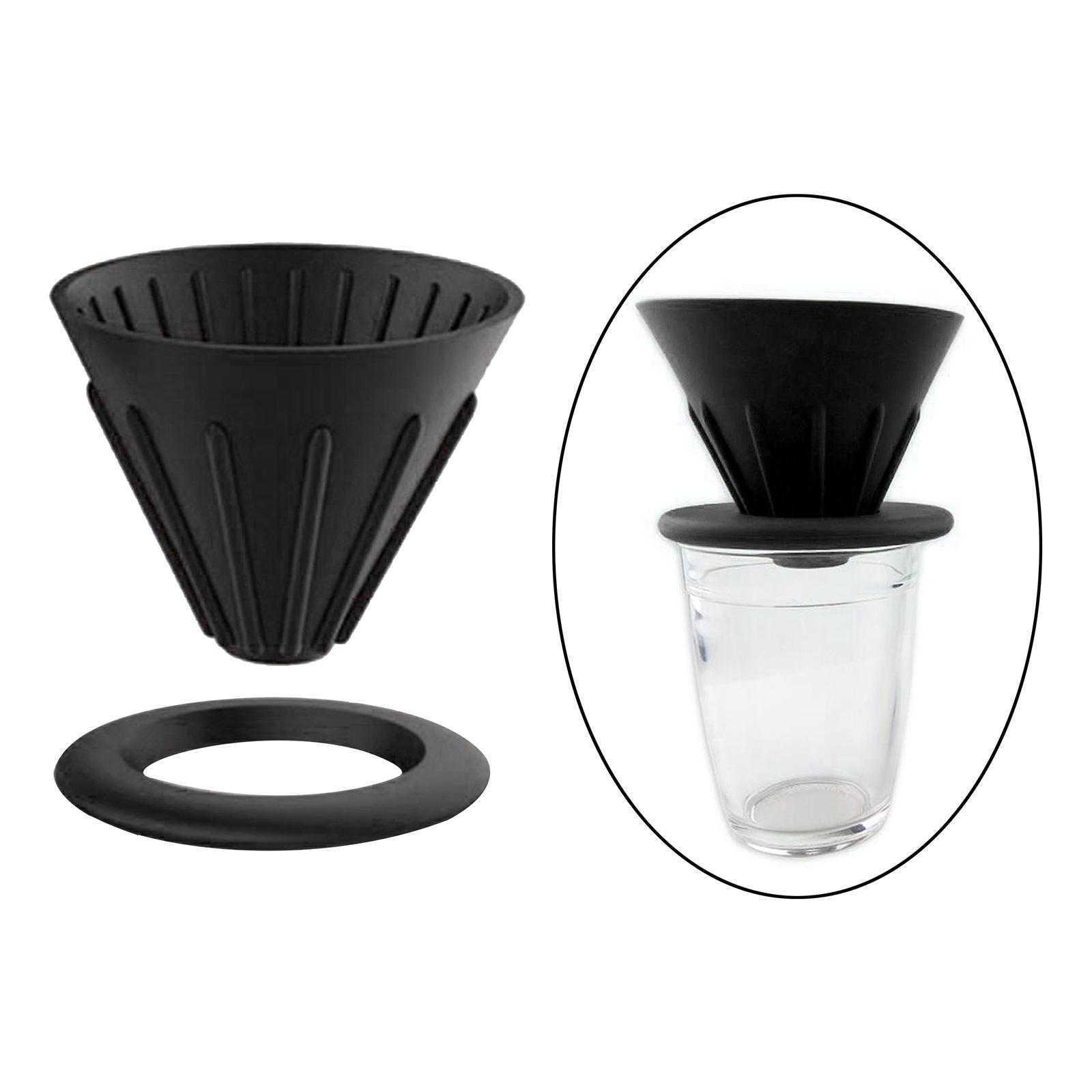 2 Pieces Foldable Silicone Coffee Dripper Coffee Filter Cup for Home Office