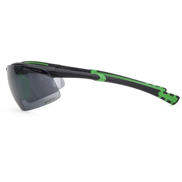Kính bảo hộ Univet 5X3 Safety Glasses Smoke Flash Mirror Lens, tròng đen tráng gương chống chói tốt (kèm hộp chống sốc)