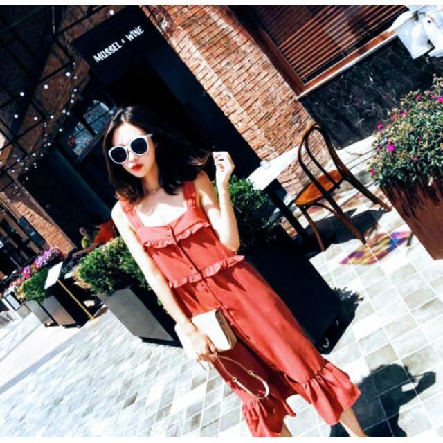 Đầm Suông Dài Đỏ Sáng
