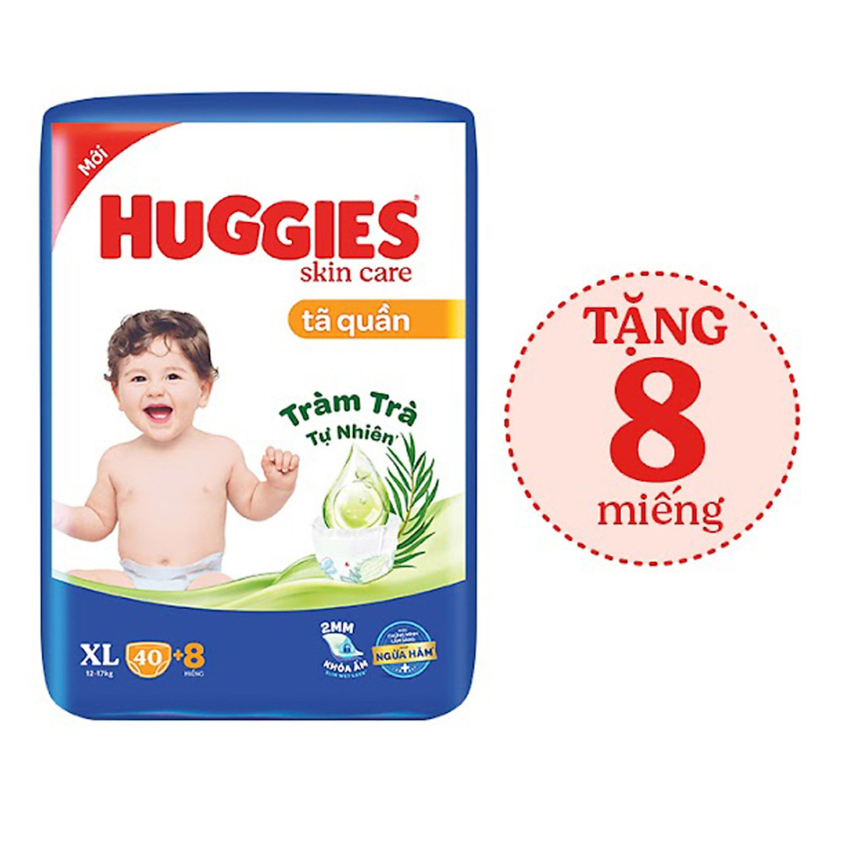 Tã/bỉm quần HUGGIES SKINCARE gói BIG JUMBO size XL 40+8 miếng
