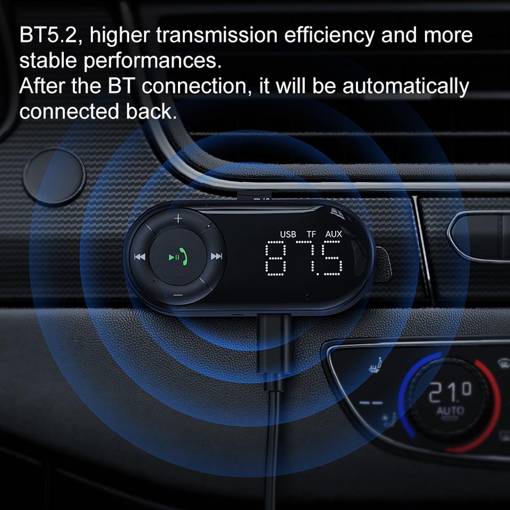 Car FM Transmitter Convenient Auto BT Audio Receiver Portable Car Driving Handsfree Call Accessory