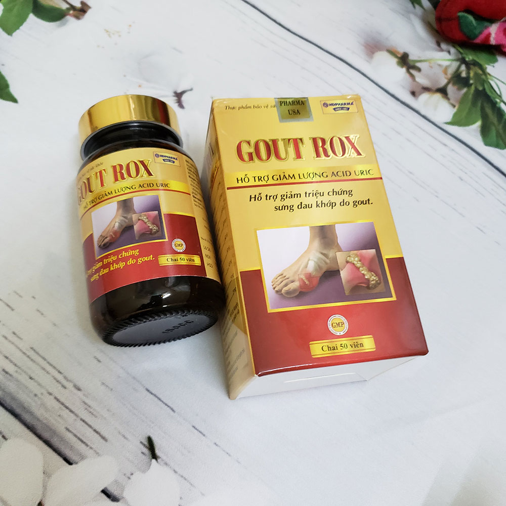 Viên uống Gout Rox Hỗ trợ giảm triệu chứng sưng đau khớp do gút