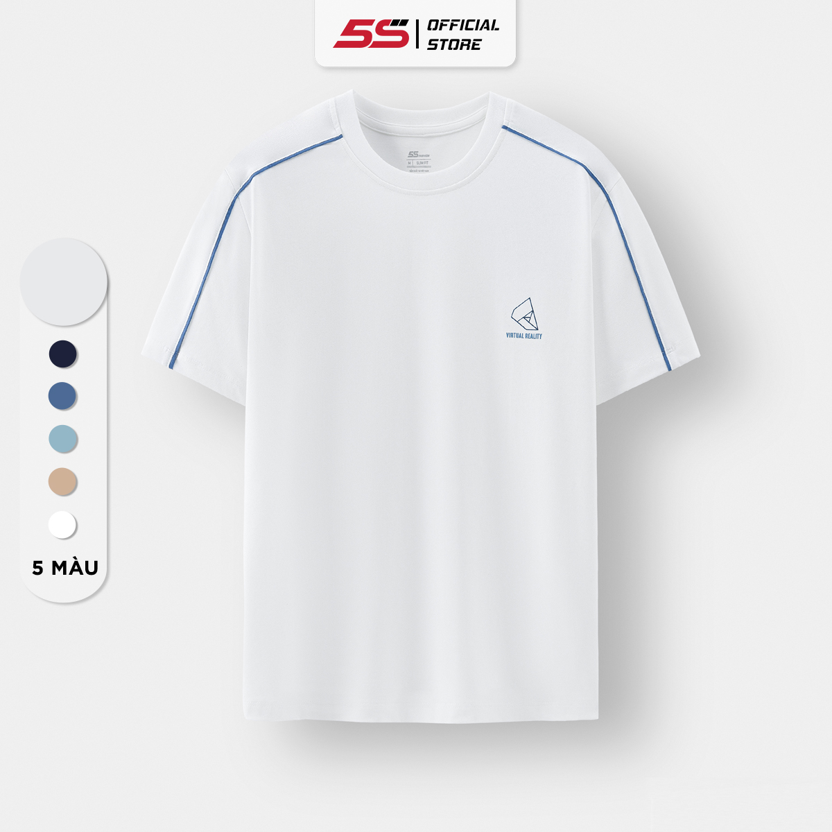 Áo Thun Nam Ngắn Tay 5S FASHION, Chất Cotton Mềm Mát, Thiết Kế Khỏe Khoắn, In Trẻ Trung, Năng Động (ATS24045)