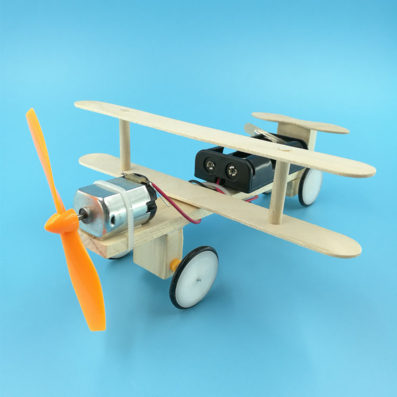 Đồ chơi trẻ em S04 thông minh sáng tạo STEM (STEAM) máy bay điện phản lực lắp ghép bằng gỗ
