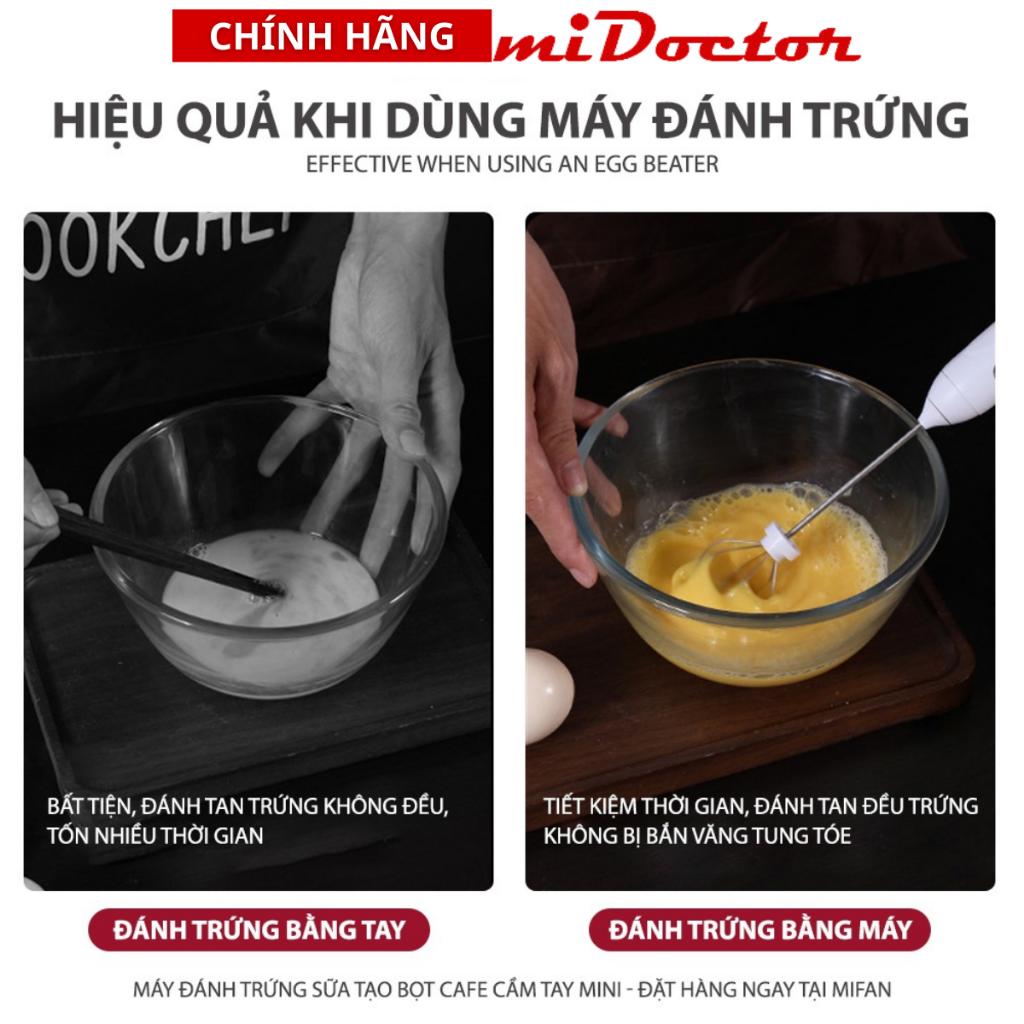 Máy Đánh Trứng Sữa Tạo Bọt Cafe Cầm Tay Mini Pin Sạc Cao Cấp miDoctor - Hàng Chính Hãng