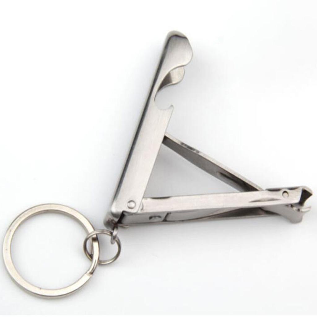 2-in-1 Stainless Steel Nail Clippers Ultra-thin Simple with Bottle Opener