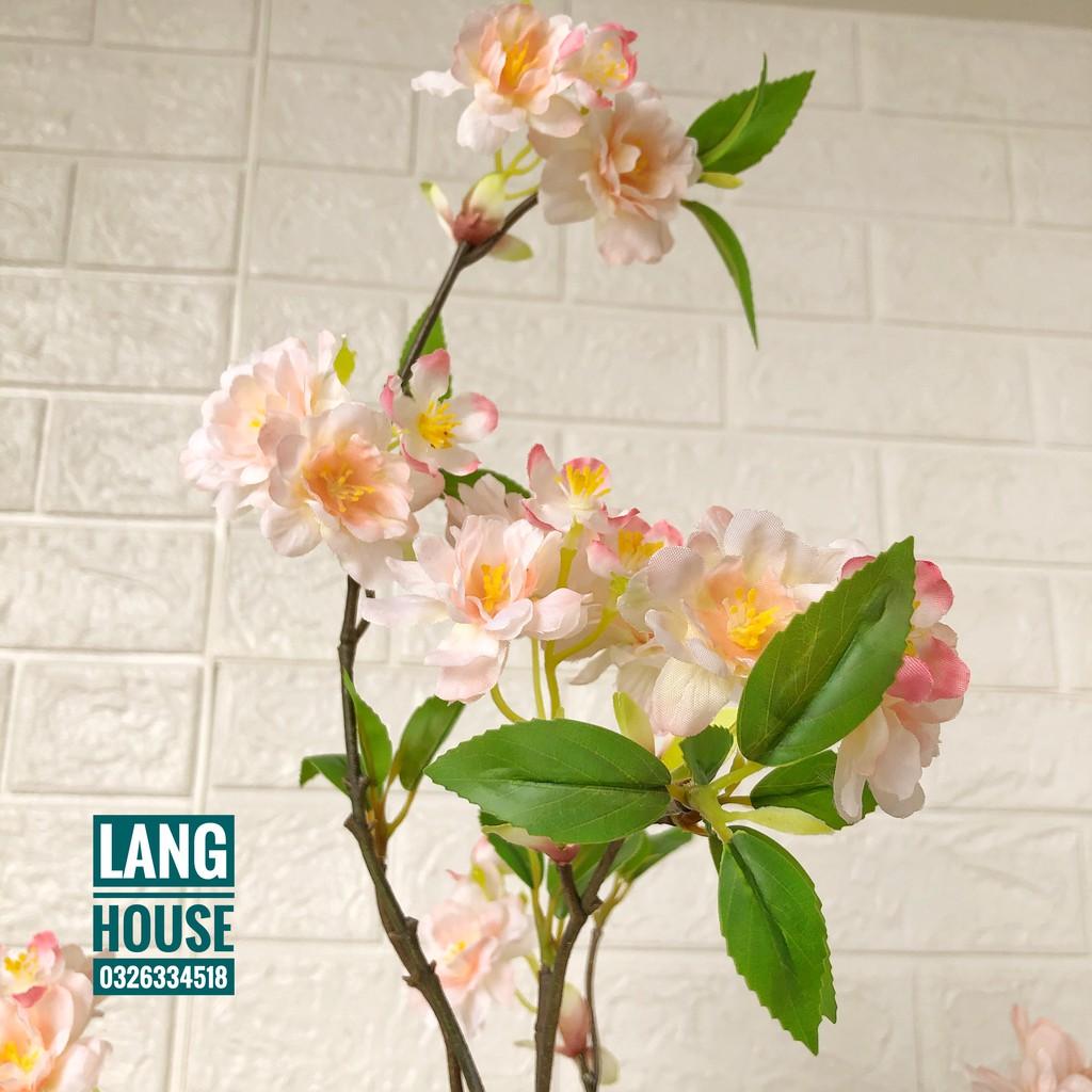 Hoa Giả Hoa Lụa - CHẬU HOA ĐÀO GIẢ CAO 70CM