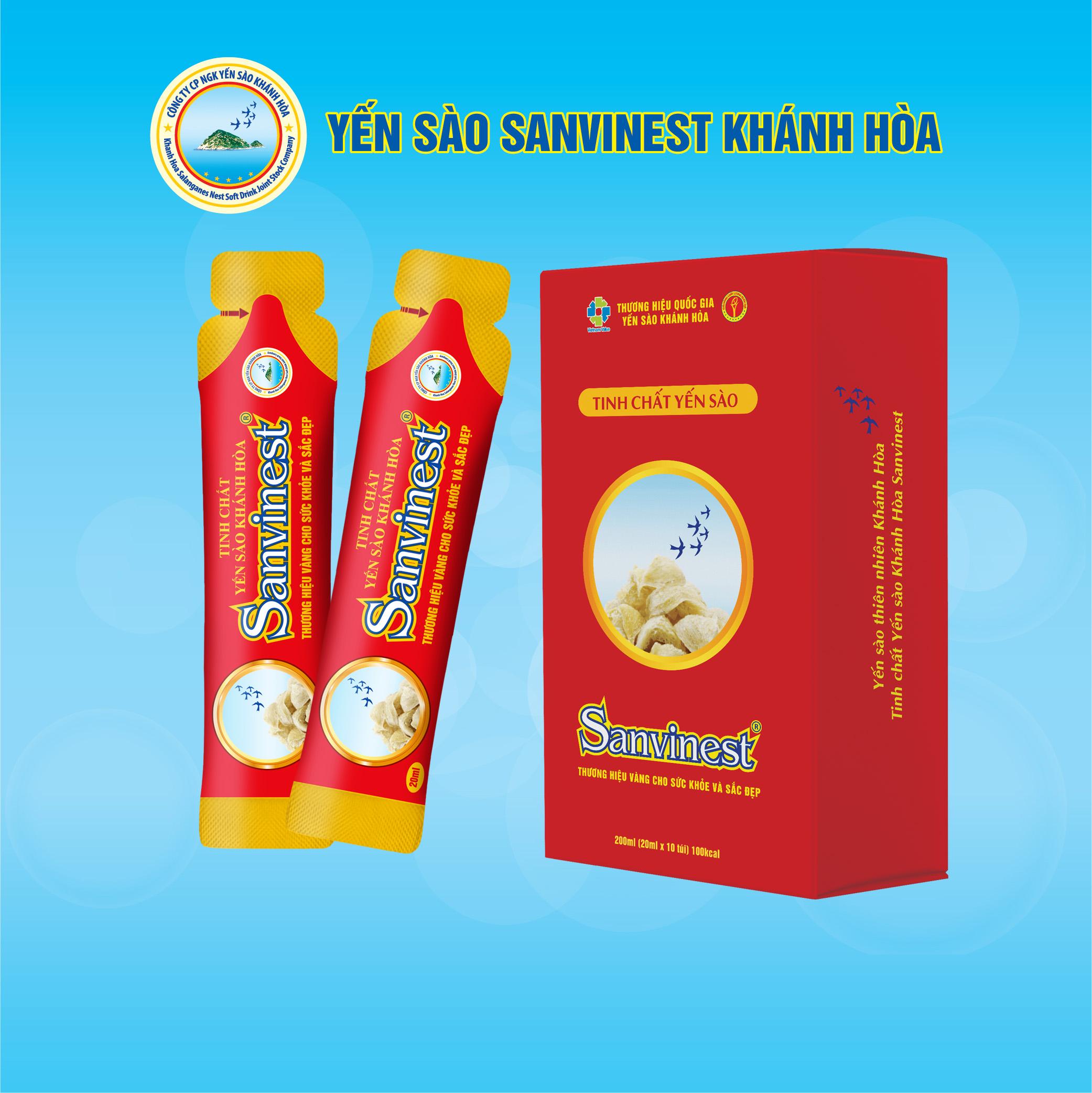 Tinh chất Yến sào Khánh Hòa Sanvinest - Hộp 10 túi 25 ml - 513H10