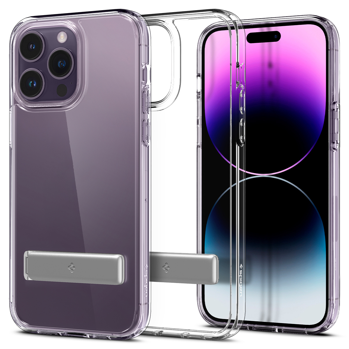 Ốp lưng Spigen Ultra Hybrid S cho iPhone 14/14 Plus/ 14 Pro/14 Pro Max - Thiết kế trong suốt, có tích hợp giá đỡ, chống sốc , chống ố, chống bẩn , viền camera cao - Hàng chính hãng