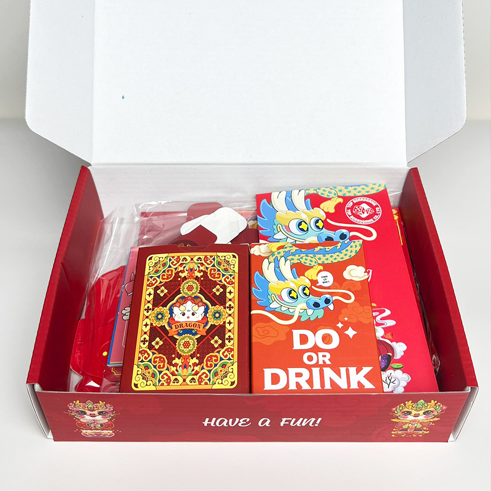 Combo Board Game Đồ Chơi Tết 2024 Đỏ gồm Bầu Cua Bài Tây Drinking Game Lô Tô Lì Xì Quẻ cho nhóm bạn vui chơi