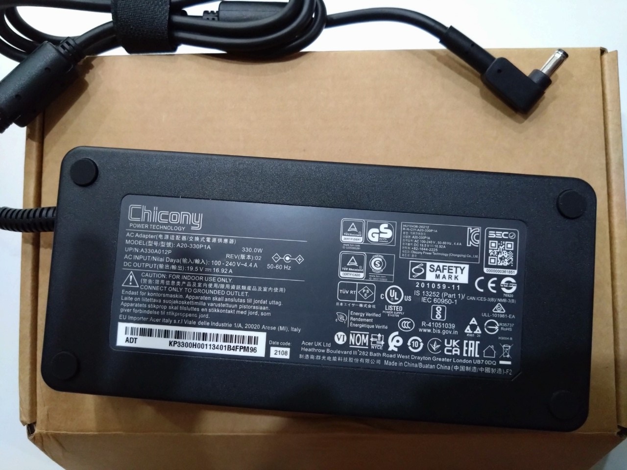 Sạc 330W AC Adapter Charger For ACER NITRO 17 AN17-41-R7G3 Nitro 16 AN17-51 Gaming Power Supply hàng nhập khẩu