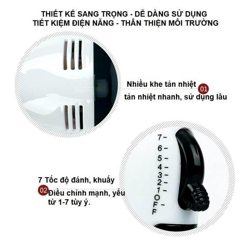 Máy nhào bột đánh trứng kem bơ cầm tay 7 tốc độ, máy làm bánh GE-M01A Thép không gỉ siêu bền - Hàng chính hãng miDoctor