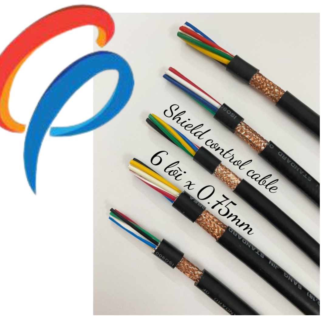 Cáp điều khiển 6 lõi x 0.75mm có lưới chống nhiễu điện áp 500 volt vỏ bọc pvc