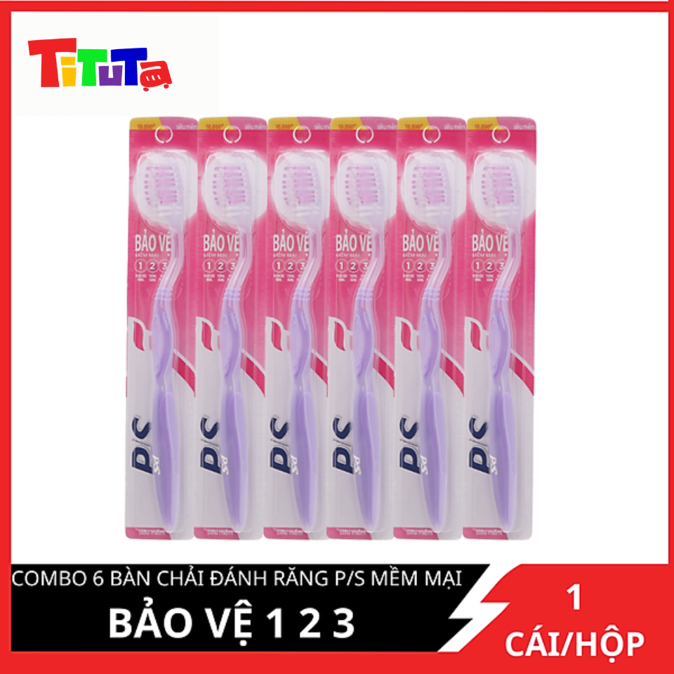 Combo 6 Bàn Chải Đánh Răng P/S Bảo Vệ 123 (Hồng)