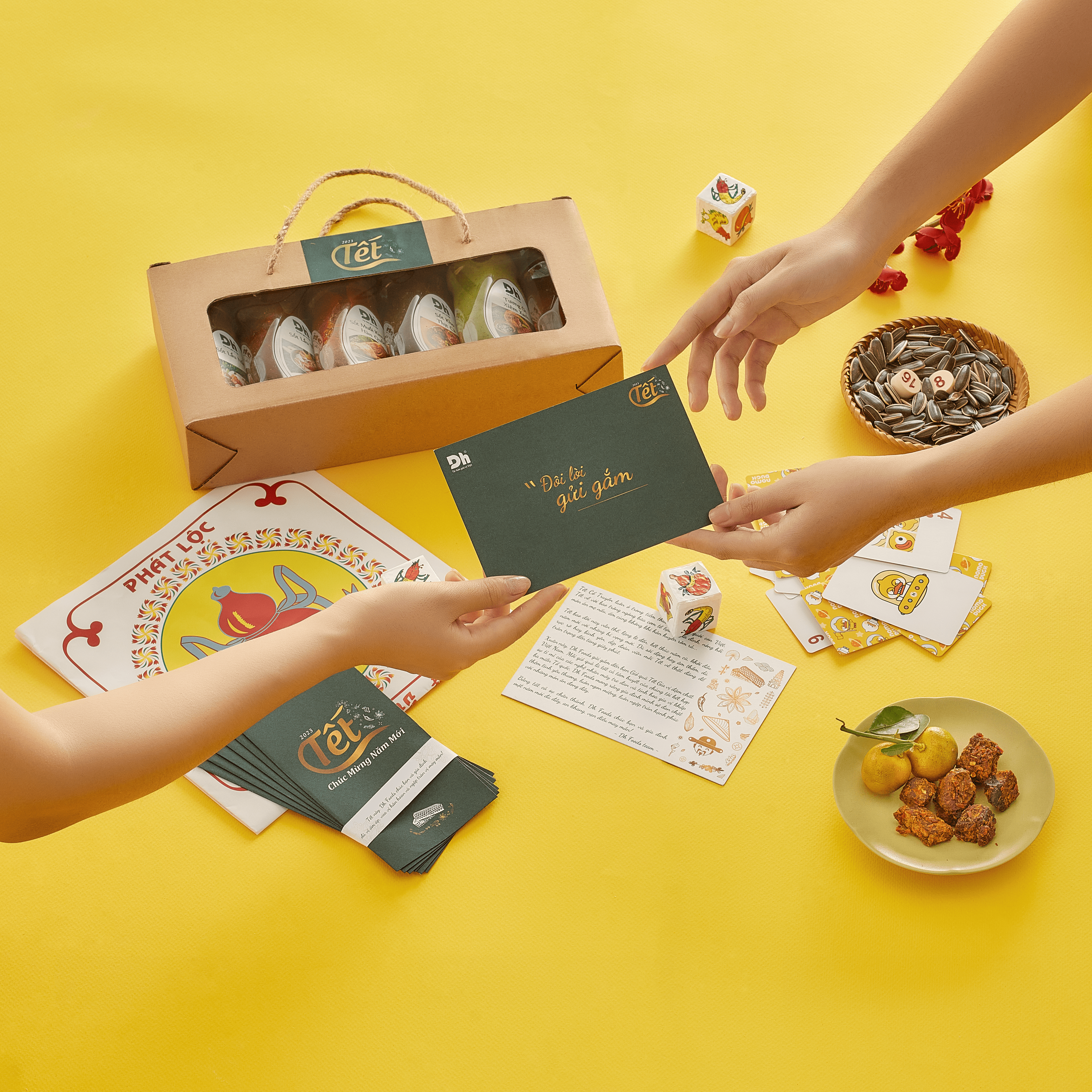 Giỏ Quà Tết 2023 - Hào Hùng - Combo Trọn Bộ 6 Loại Gia Vị Dh Foods