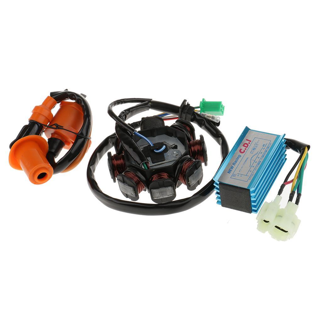 Magneto Stator 8 Coil+Magneto Stator CDI Ignition Coil For GY6 150cc Engine