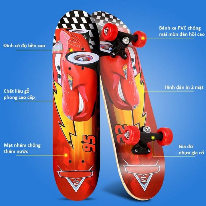 Ván trượt skateboard thể thao chất liệu gỗ phong ép cao cấp 7 lớp