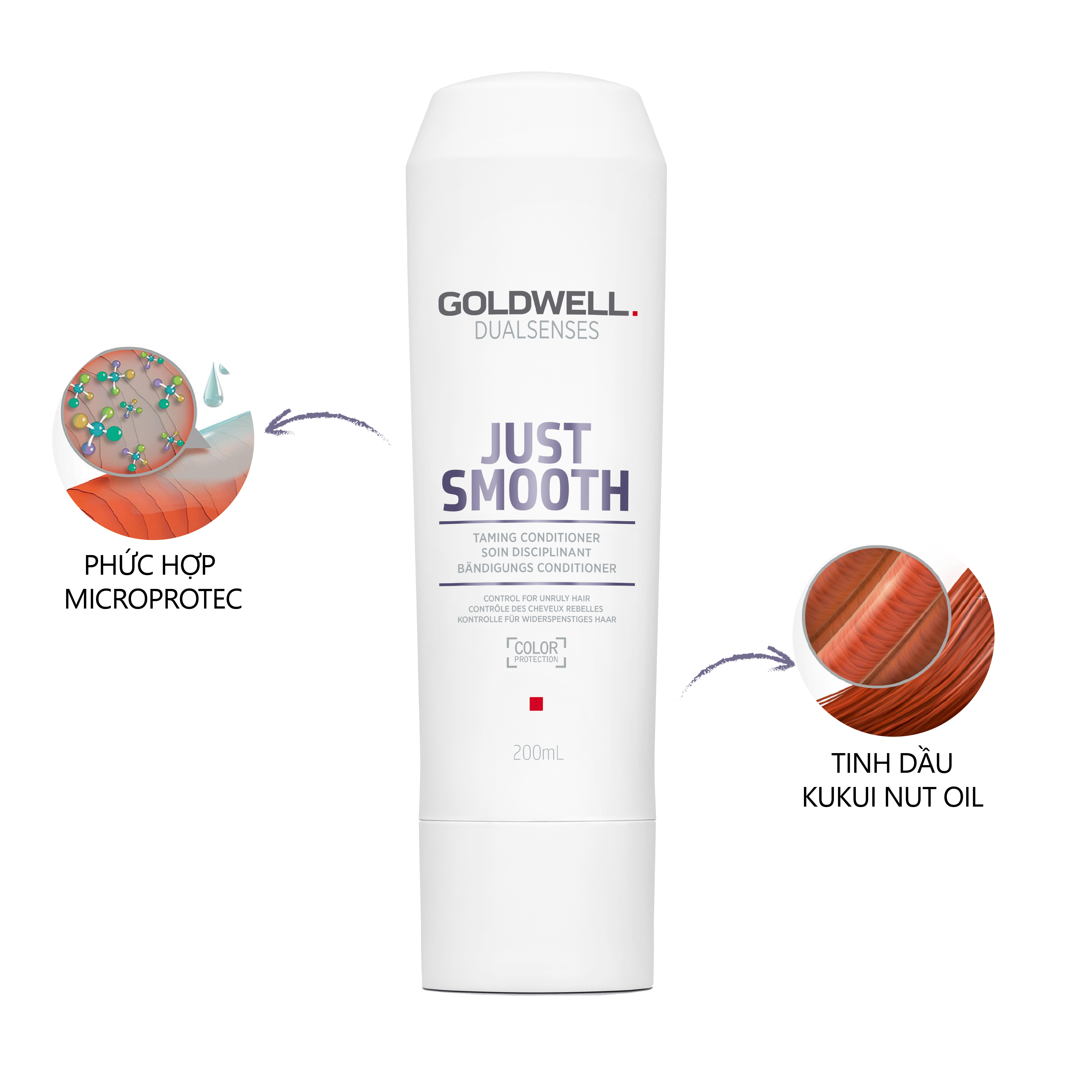 Dầu Xả Goldwell Just Smooth Dưỡng Tóc Mềm Mượt Giảm Bông Xù, Xơ Rối, Kiểm Soát Tóc Tức Thì