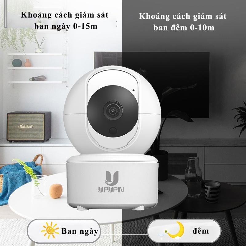 UPUPIN Camera 2k Wifi an ninh trong nhà gia đình đàm thoại 2 chiều 1296p 3mp giám sát Hàng Chính Hãng