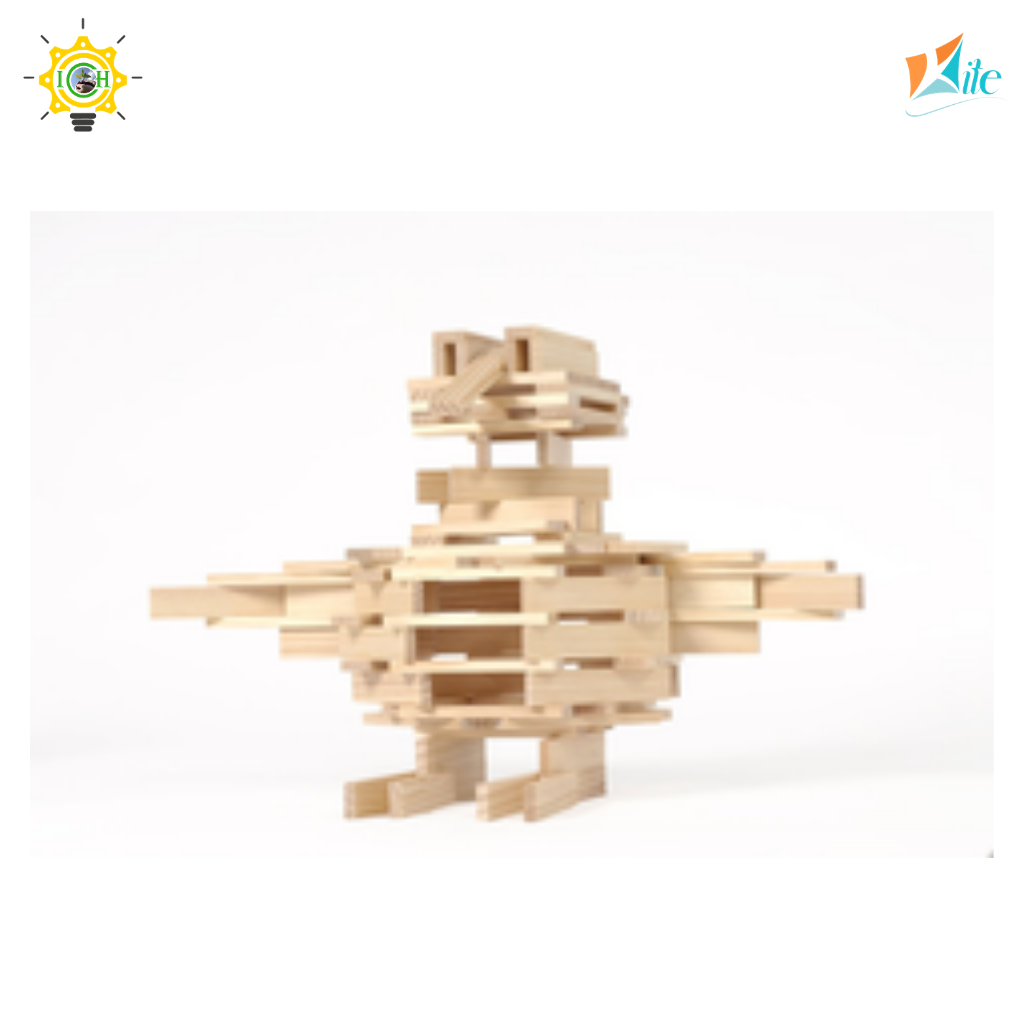 Thanh gỗ biến hình KITE 1115C214 kích thích khả năng sáng tạo, tư duy hình khối kiến trúc, rèn luyện khéo léo