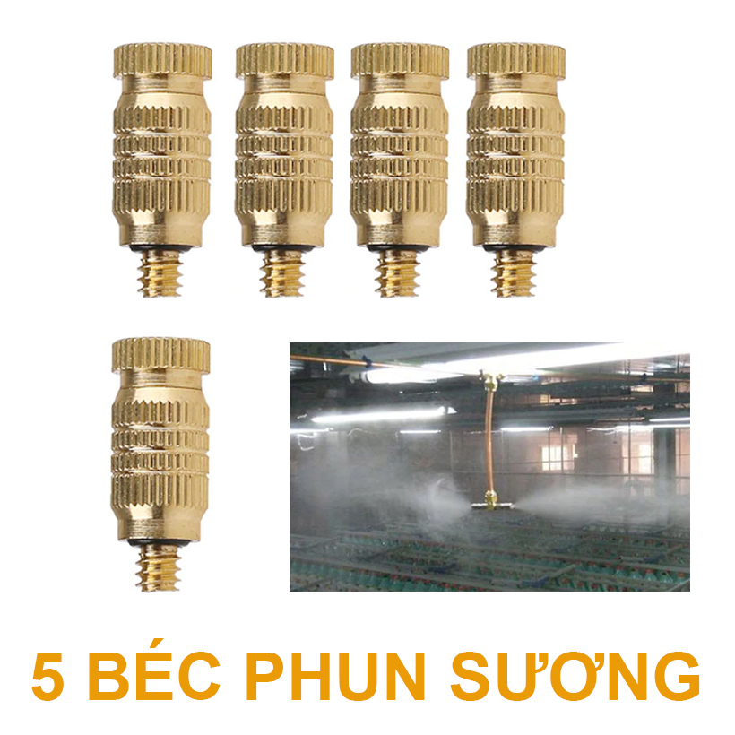 Bộ 5 béc và đế phun sương bằng đồng