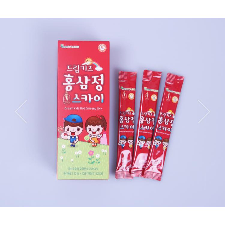 Nước Uống Hồng Sâm Dream Kids Red Ginseng Sky Hộp 30 gói x 10ml - Hàn Quốc