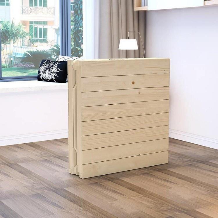 ( tặng đệm gối) Giường ngủ gỗ thông 60x195 cm gấp gọn tiện dụng