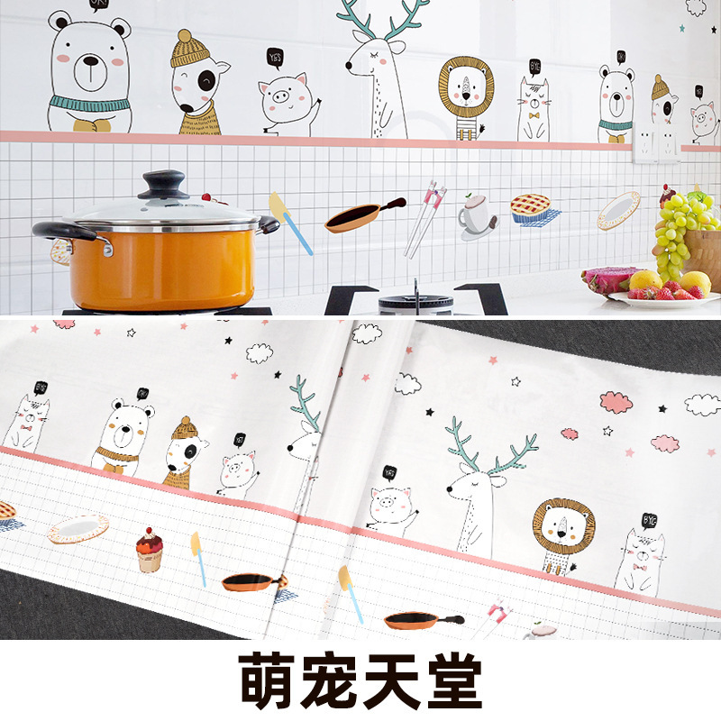 Giấy Dán Tường Nhà Bếp Chống Thấm Dầu Mở, Chống Thấm Nước, Cách Nhiệt Tiện Dụng Tặng Móc Dán Tường Treo Đồ - Mẫu 7.1