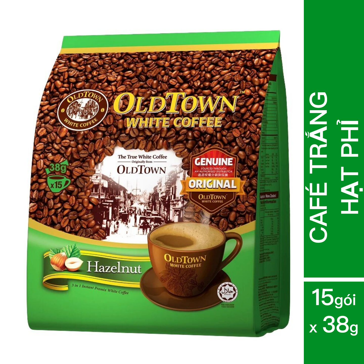 Cà Phê Trắng OldTown Vị Hazelnut Hạt phỉ - OldTown 3 in 1 White Coffee Hazelnut