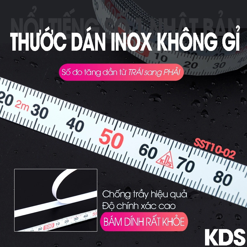 Thước dán inox Nhật Bản KDS 2m