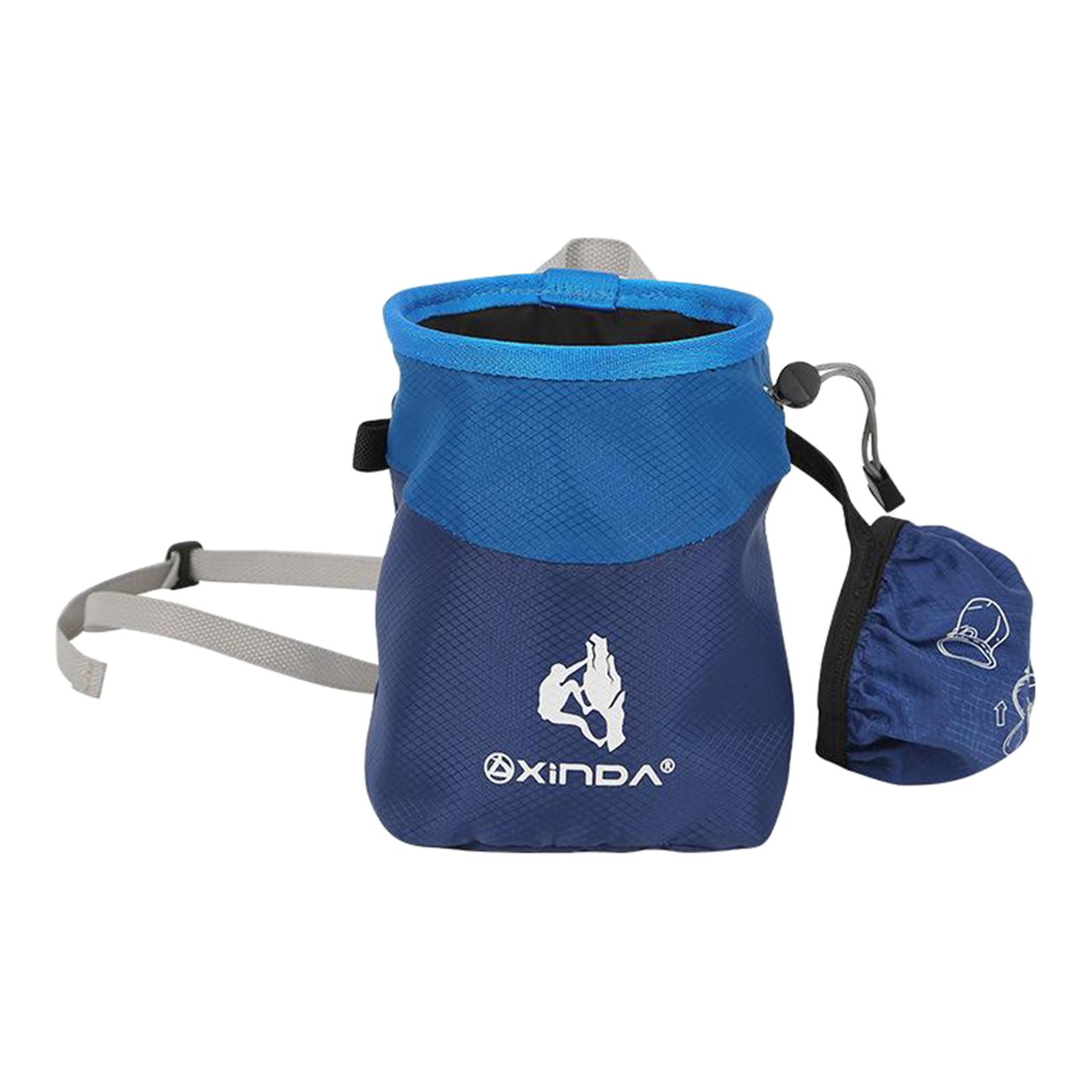Rock Climbing Chalk Bag Chalk Bucket for Weightlifting Gymnastics Cross Fit blue