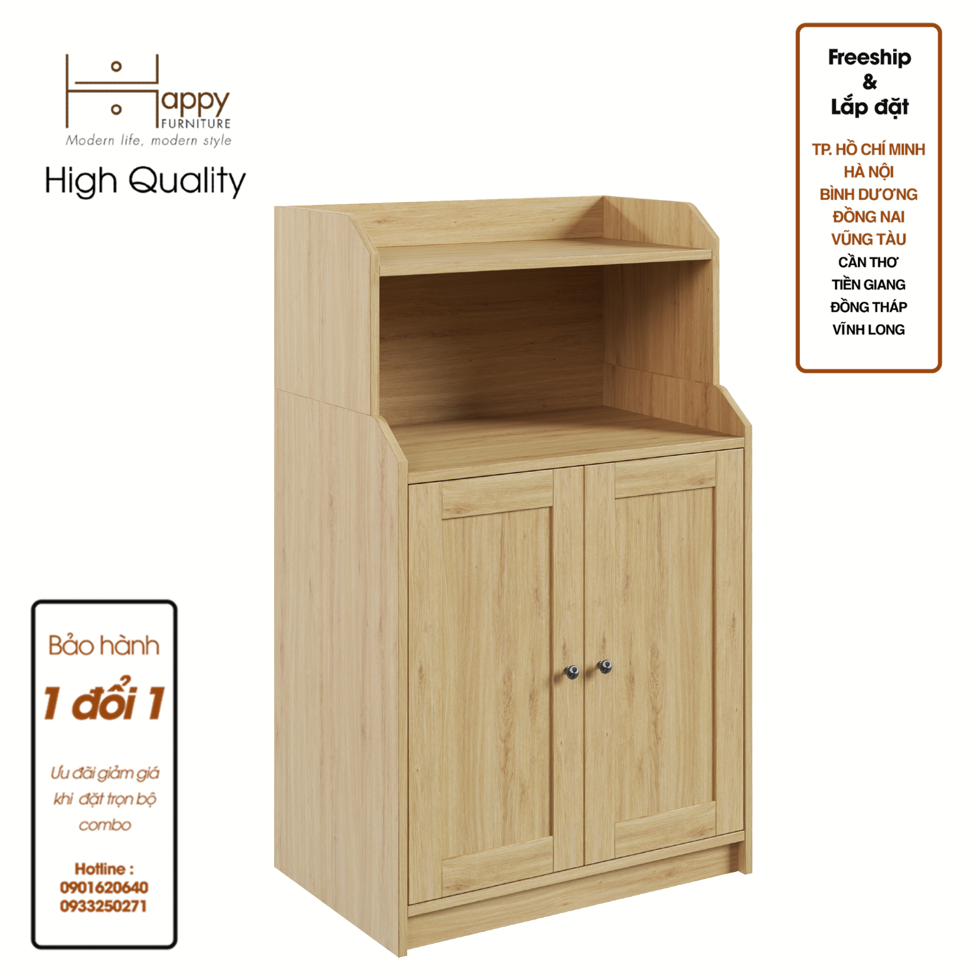 Hình ảnh [Happy Home Furniture] CANA,  Tủ cửa mở - 3 ngăn đựng đồ ,  70cm x 46cm x 116cm ( DxRxC), TCM_001